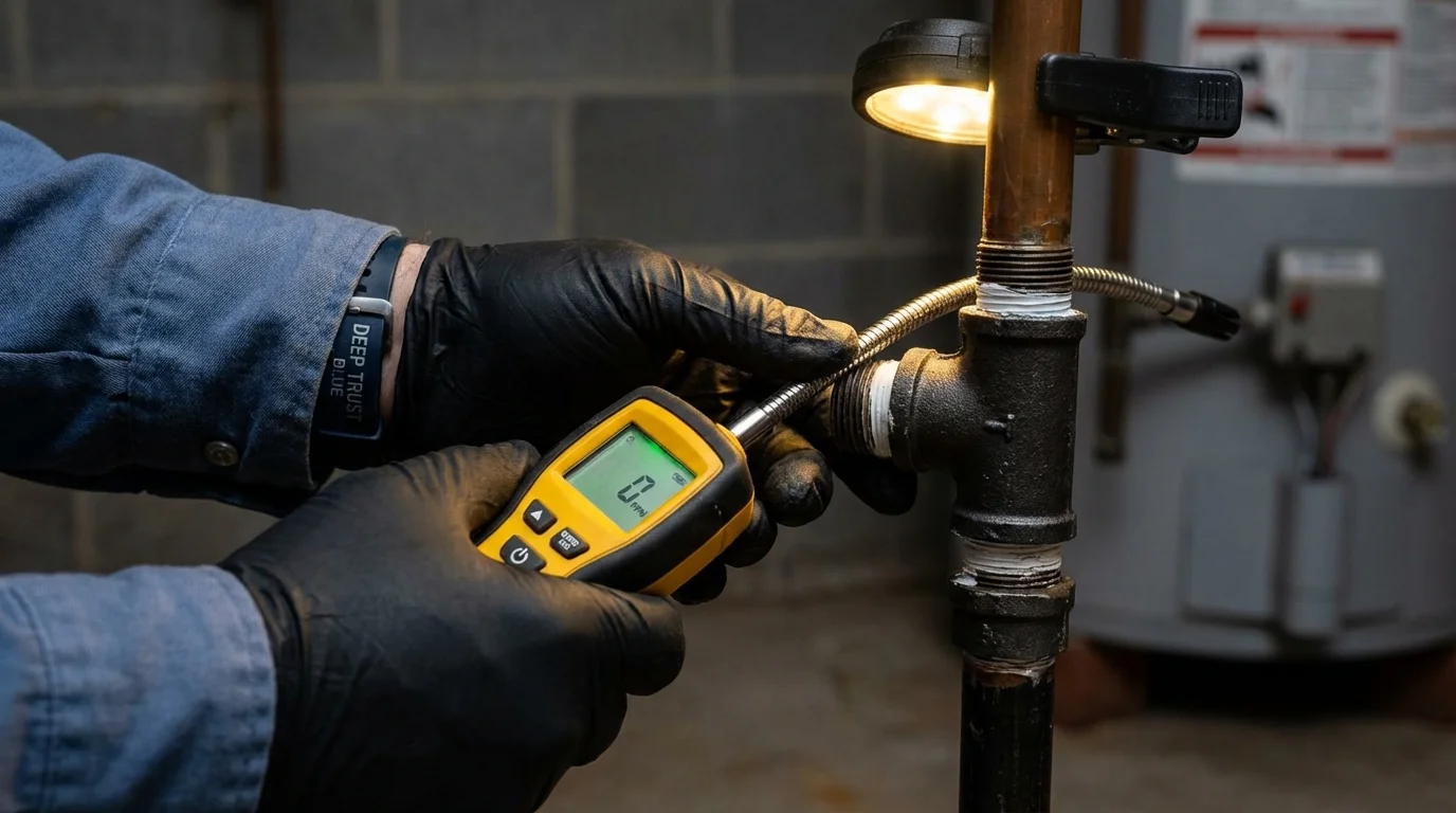Gas leak detection with electronic sniffer by Johns Plumbing LLC in Burgaw