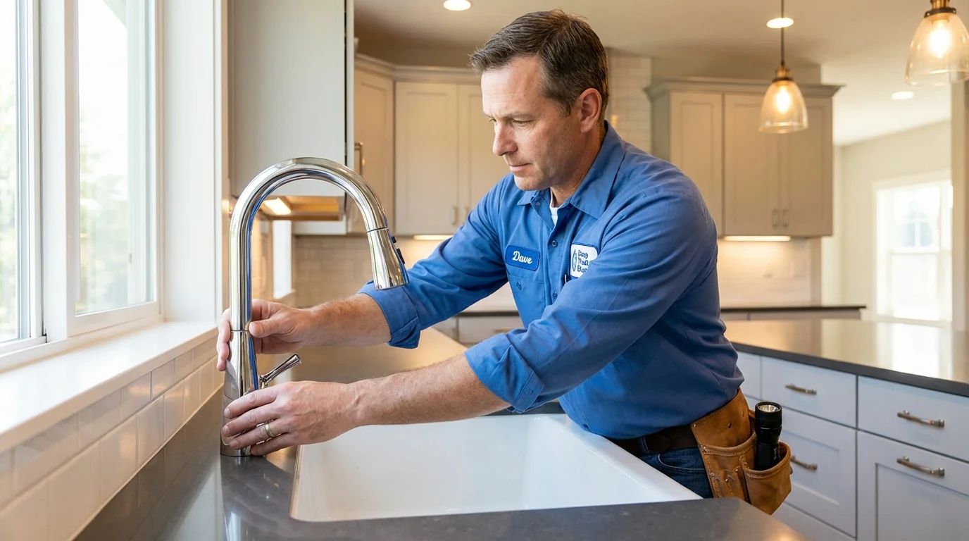 Kitchen faucet installation by Johns Plumbing LLC in Burgaw