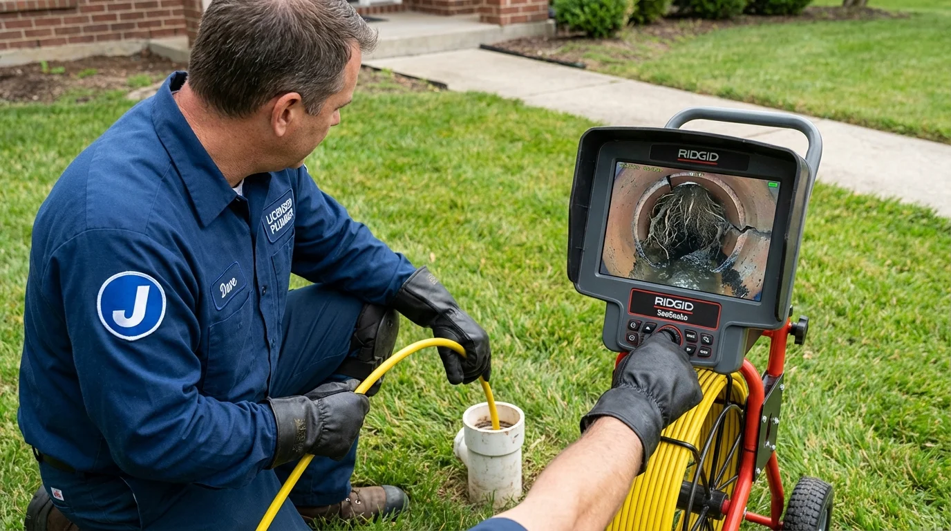 Sewer camera inspection being performed by Johns Plumbing LLC in Burgaw